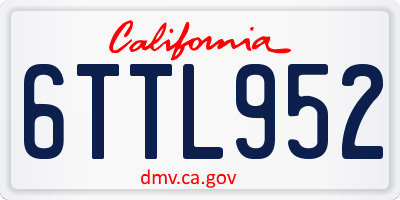 CA license plate 6TTL952