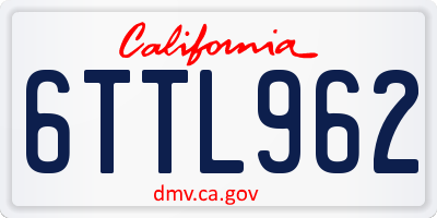 CA license plate 6TTL962