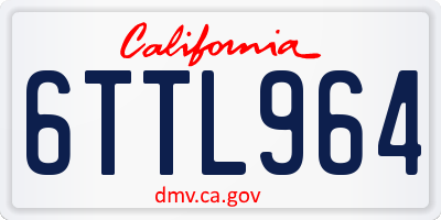 CA license plate 6TTL964