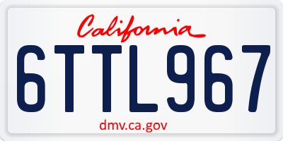 CA license plate 6TTL967