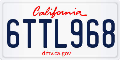 CA license plate 6TTL968