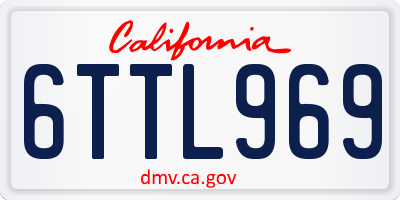 CA license plate 6TTL969