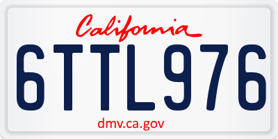 CA license plate 6TTL976
