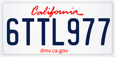CA license plate 6TTL977