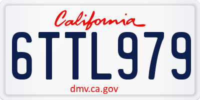 CA license plate 6TTL979