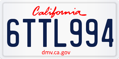 CA license plate 6TTL994