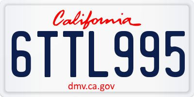 CA license plate 6TTL995