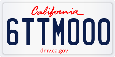 CA license plate 6TTM000