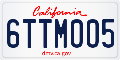 CA license plate 6TTM005