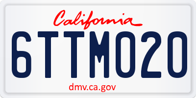 CA license plate 6TTM020