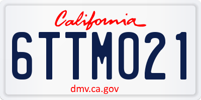 CA license plate 6TTM021