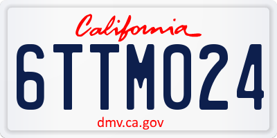 CA license plate 6TTM024