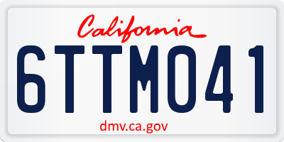 CA license plate 6TTM041