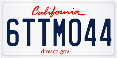 CA license plate 6TTM044