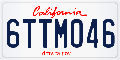 CA license plate 6TTM046