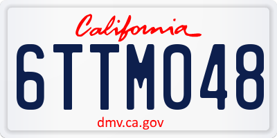 CA license plate 6TTM048