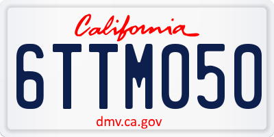 CA license plate 6TTM050