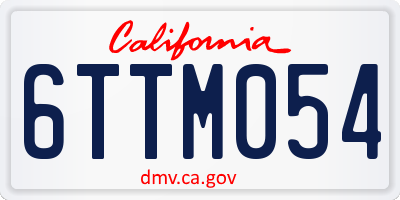 CA license plate 6TTM054