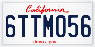 CA license plate 6TTM056