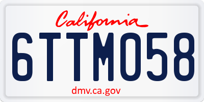 CA license plate 6TTM058