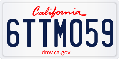 CA license plate 6TTM059