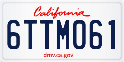 CA license plate 6TTM061