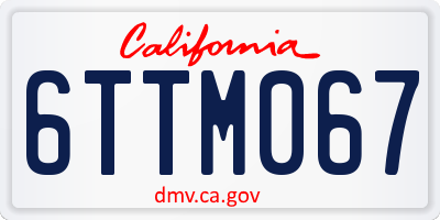CA license plate 6TTM067