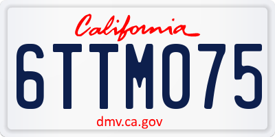 CA license plate 6TTM075