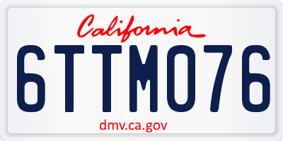CA license plate 6TTM076