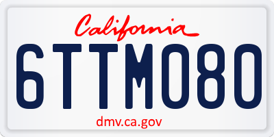 CA license plate 6TTM080