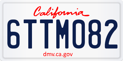 CA license plate 6TTM082
