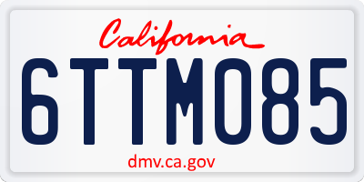 CA license plate 6TTM085