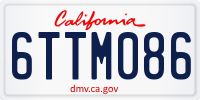 CA license plate 6TTM086
