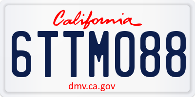 CA license plate 6TTM088