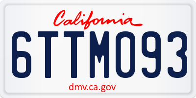 CA license plate 6TTM093