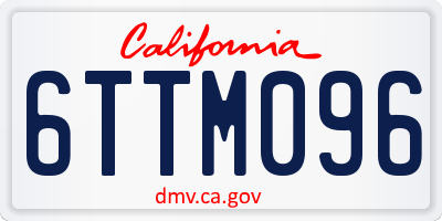 CA license plate 6TTM096