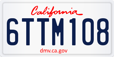 CA license plate 6TTM108