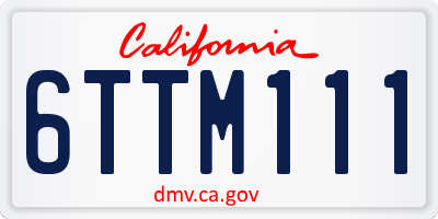 CA license plate 6TTM111