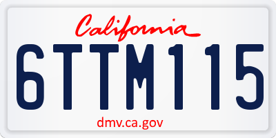CA license plate 6TTM115