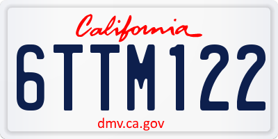 CA license plate 6TTM122