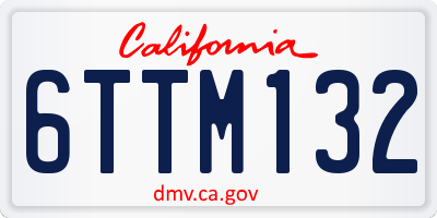 CA license plate 6TTM132