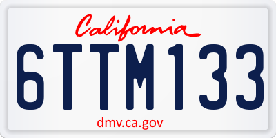CA license plate 6TTM133