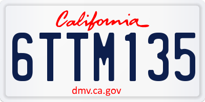 CA license plate 6TTM135
