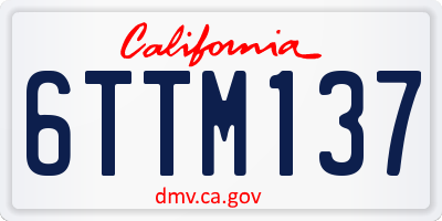 CA license plate 6TTM137