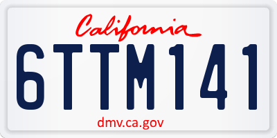 CA license plate 6TTM141