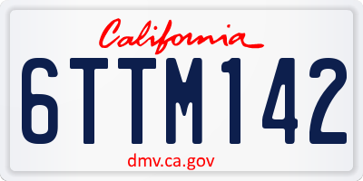 CA license plate 6TTM142