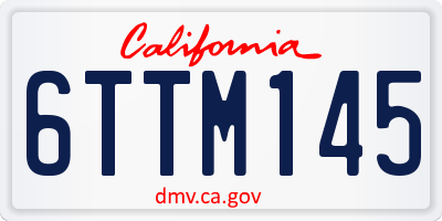 CA license plate 6TTM145