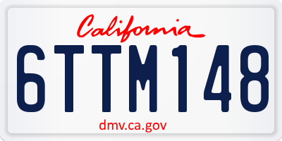 CA license plate 6TTM148