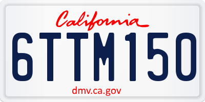 CA license plate 6TTM150