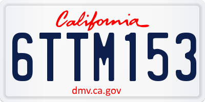 CA license plate 6TTM153